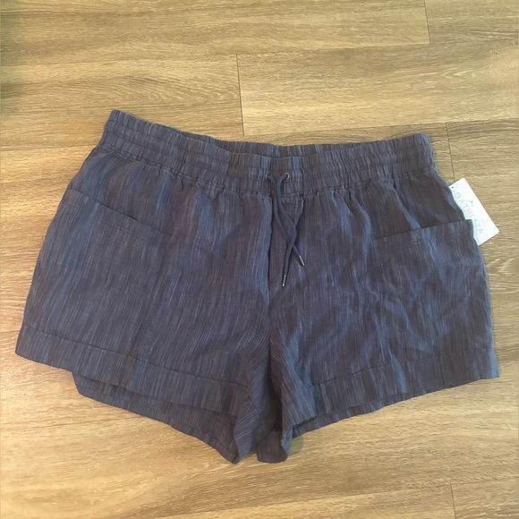 ATHLETA CABO 100% LINEN CHINO TEXTURED 4" SHORT 24 BLUE - Picture 3 of 7